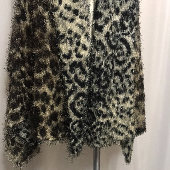 Animal Print Draped Front Vest Sz X-LARGE - Picture 3 of 10
